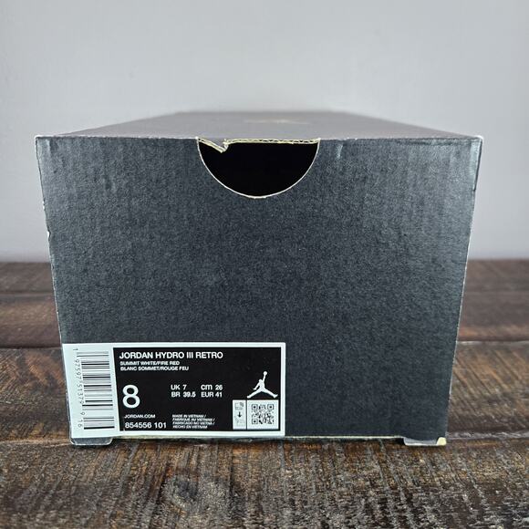 NEW Nike Air Jordan Hydro III Retro Slides Mens Size 8 White/Cement 854556-101 - Picture 12 of 12